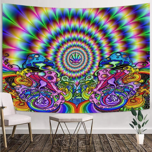 Mandala veggteppe, psykedelisk hippie veggteip