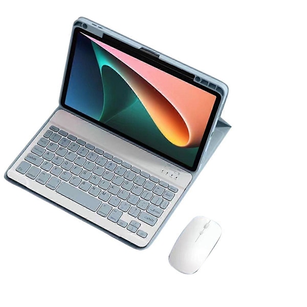 Fodral för Pad 5/5 Pro 11 tum Avtagbart Platt Surfplattefodral med Tangentbordsöverdrag Blå