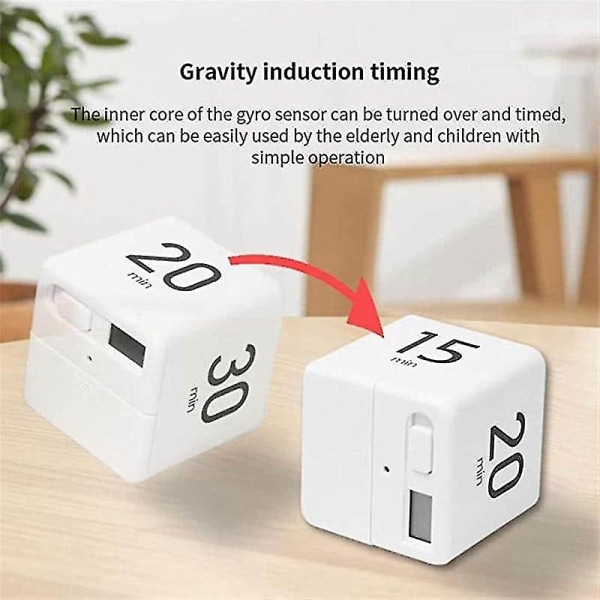 Miracle Cube Timer Hvid Køkken Timer Børne Timer Trænings Timer Fashionable 1-3-5-10minutes