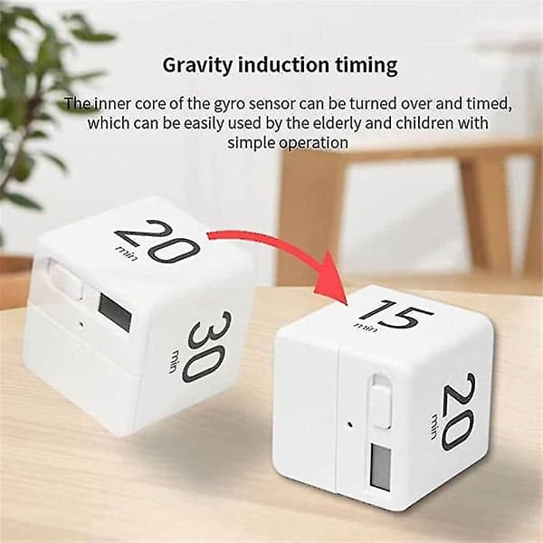 Miracle Cube Timer Hvit Kjøkken Timer Barnetimer Treningstimer Moteriktig 1-3-5-10minutes