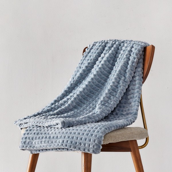 Supermjuk filt Premium Silky Flannel Fleece Bladmönster Lätt filt Alla säsonger Användning Mörkblå, 150*200cm