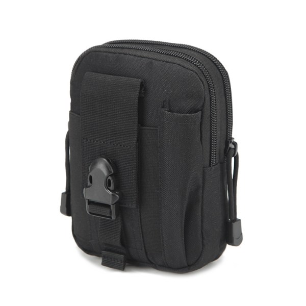 Taktisk bältesväska, nylon midjeväska - Svart - Multifunktionell Molle EDC-gadgetväska för utomhusbruk, vandring, bergsklättring och cykling