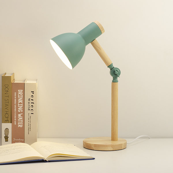 Kreativ USB Trä Konst Järn Konst LED Fällbar Enkel Bordslampa Ögonskydd Läs Bordslampa Vardagsrum Sovrum Heminredning