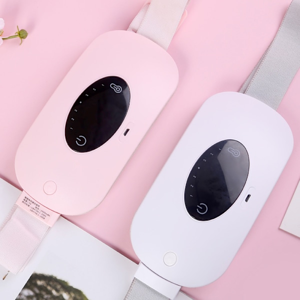 Kvindernes menstruationsperiode varme palads artefakt opvarmet massage vibration varme palads skat tante dysmenoré smertelindring bælte pink
