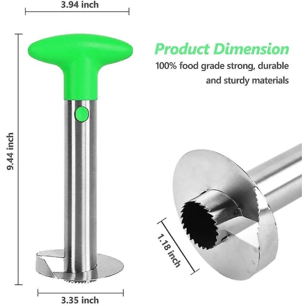 Ananasleikkuri ja -kuorija, 430 ruostumattomasta teräksestä valmistettu hedelmäleikkuri