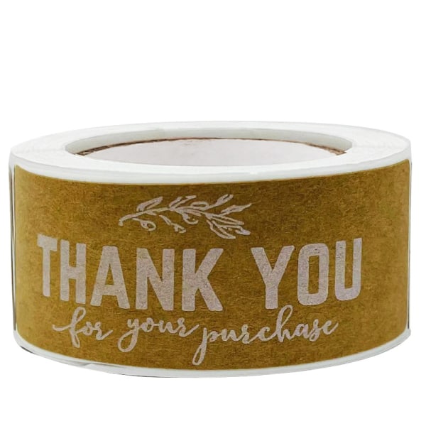 4 rolls of kraft paper sticker, rectangular sealing sticker, thank you sticker