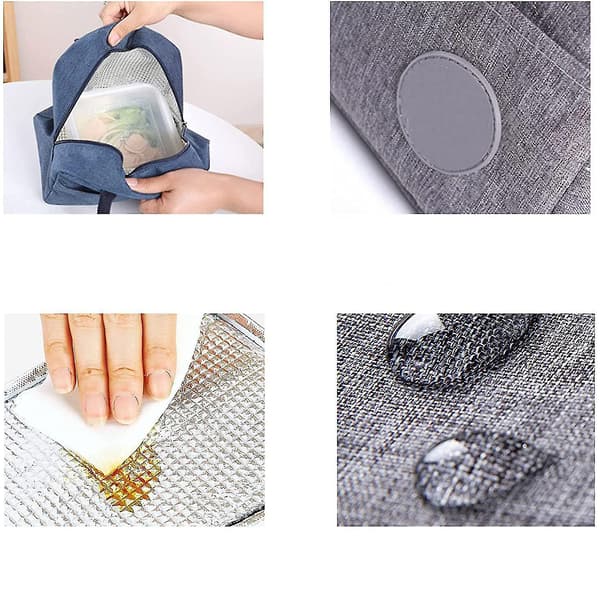 Lunsjpose, piknikpose, lunsjpose, termopose, liten lunsjpakke, kjølepose, isolerende pose for jobb skole Grey