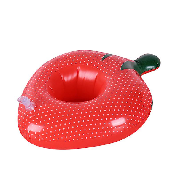 6-delt oppblåsbar koppholder, spa drikkeholder, oppblåsbar svømmebasseng, svømmebassengleker, egnet for fester, ferier og svømming strawberry