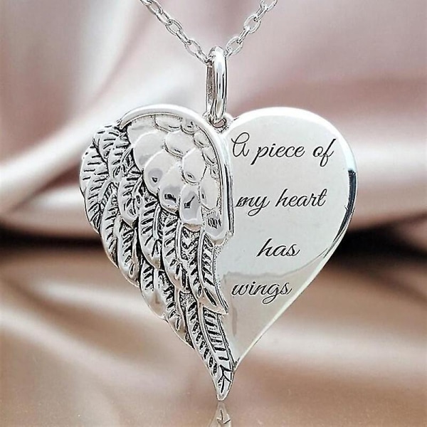 Mode hjärta vingar rostfritt stål hänge halsband Choker kvinnor smycken gåvor