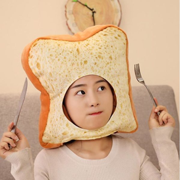 Sød plyshat sjov nyhed plysdyr frugt hat maske cap foto rekvisitter dress up hat cosplay fest kostume hovedbeklædning (brød)