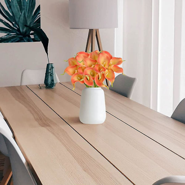 Kunstig Calla Lily 10 stk Orange Blomster Kunstige Lillier Blomsterbuket Falske Calla Lillier Plante Dcor Til Blomsterarrangement Bryllup, Braidal, H 3 10pcs