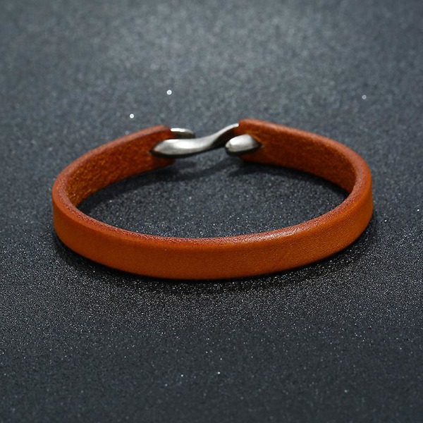 Retro Enkelt Nötkreatursläder Armband Prydnad Punk Rock Läder Armband