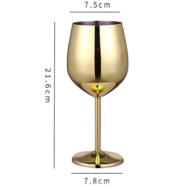 2st vinglas i rostfritt stål - okrossbara vinglas för resor, camping och pool, 500 ml Gold