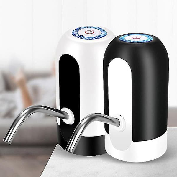 Automatisk vannpumpe Elektrisk vanndispenser Flaskepumpe Usb-lading White