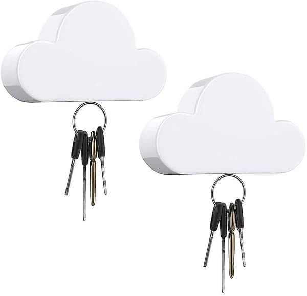 Dadanism Magneter Nyckelhållare, 2 Pack Molnformade Hållare Husnyckelorganisatör, Väggmonterad