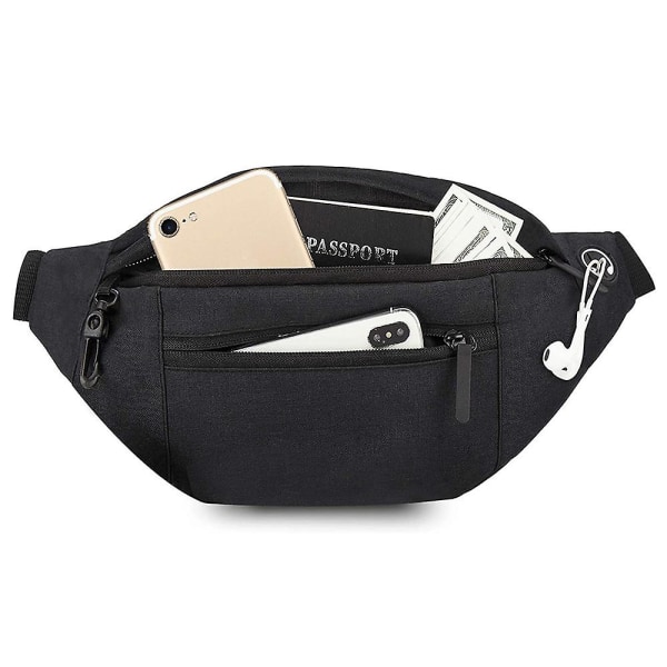 Stor Crossbody Fanny Pack med 3 lynlåslommer, gaver til at nyde sportsfestival træning rejser løb casual håndfri tegnebøger taljepakke telefon