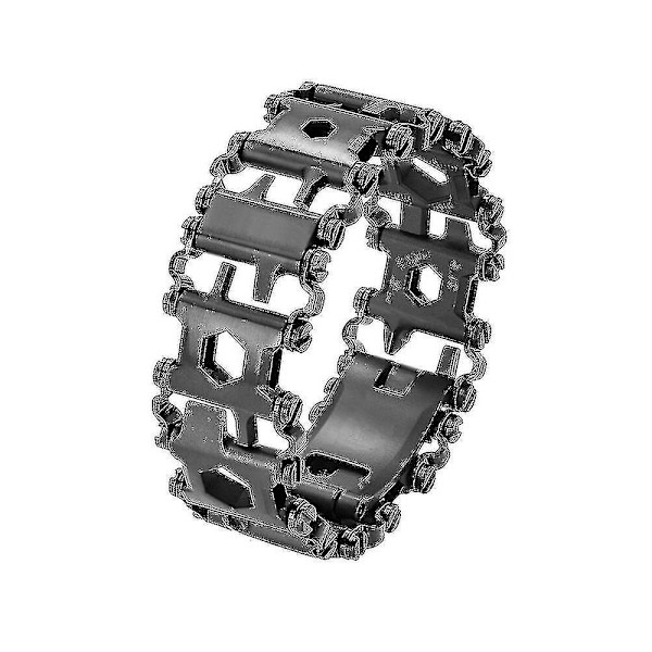 Multifunksjonelt verktøy armbånd 29 i 1 rustfritt stål utendørs overlevelses armbånd Black