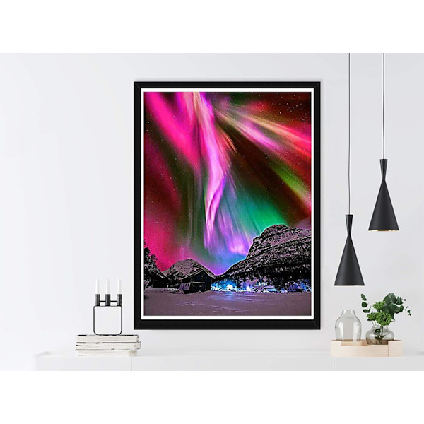 Aurora timanttimaalaussarjat, timanttitaide, maalaus numeroittain, pyöreä käsityökanvas timanteilla kodin seinäkoristeluun 12x16 tuumaa