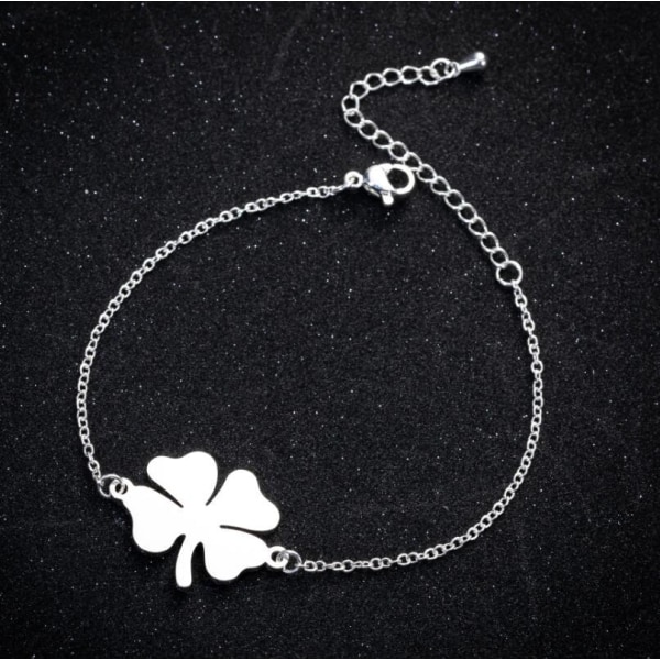 Women's Bracelet Symbol of the Lucky Clover in Silver