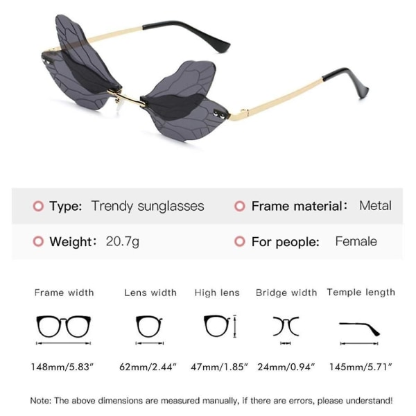 Solbriller Butterfly Indfattede solbriller Eyewear Metalstel Solbriller Uv400 Purple