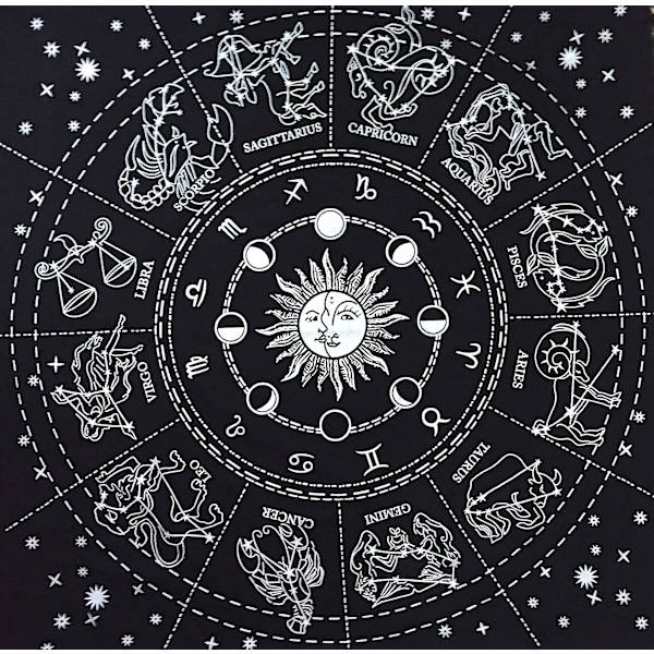 Altare Duk Zodiac Häxkonst Alter Tarot Spridning Topp Duk Wiccan Fyrkant Andlig Helig Duk 51 X 59 Tum A