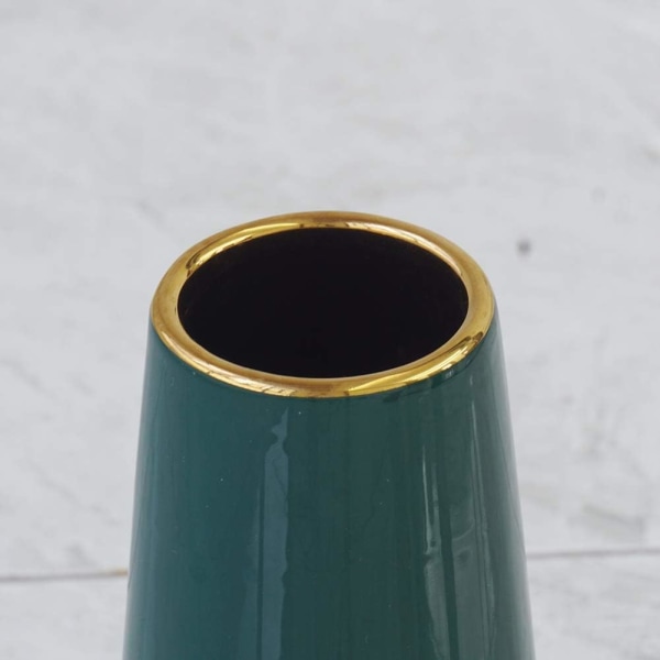 24,5 cm grøn guld keramik dekorativ dekorativ vase i høj design
