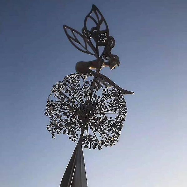 Blomsterfe Blomma Fe och Maskros Dansande Fe Trädgård Metallhantverk 61*11*11cm