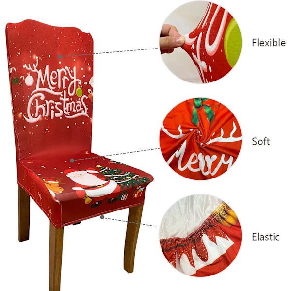 Julmatstolsöverdrag - 2-pack stretchiga stolsöverdrag
