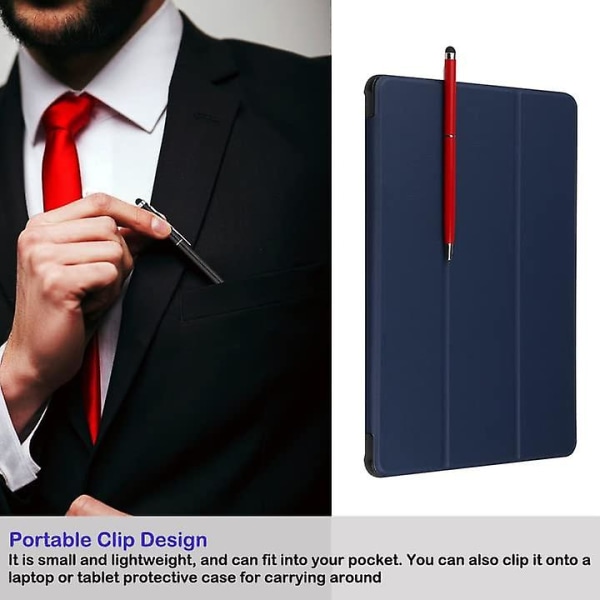 Stylus-penner for berøringsskjermer, nettbrettpenn med svart blekk kulepenn 2 i 1, kompatibel med Ipad Pro Air Mini Iphone