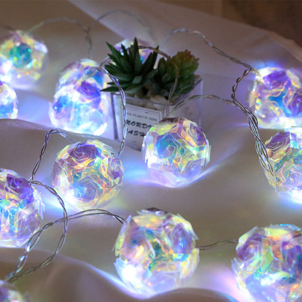 3m 20 LED String Lights Laser Ball Holiday Julbelysning Rose Room Dekorativa Ljusfärgade Kristall