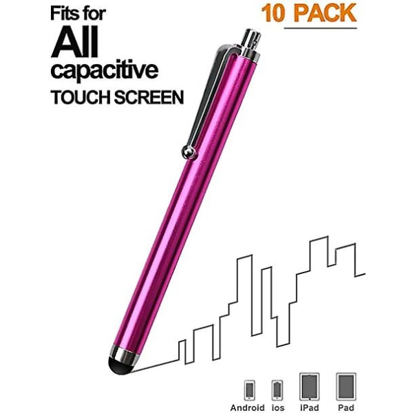 10st Universal Touch Screen Kapacitiv Stylus Pen kompatibel med Kindle Ipad Iphone Samsung (färg Random)