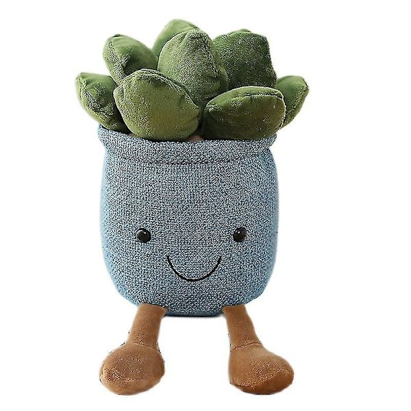 Livagtige sukkulent planter plys udstoppede ornamenter potteplanter pude gave boligindretning Blue