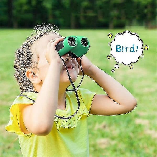 8x21 Mini bærbare kompakte zoom kikkert for barn Green