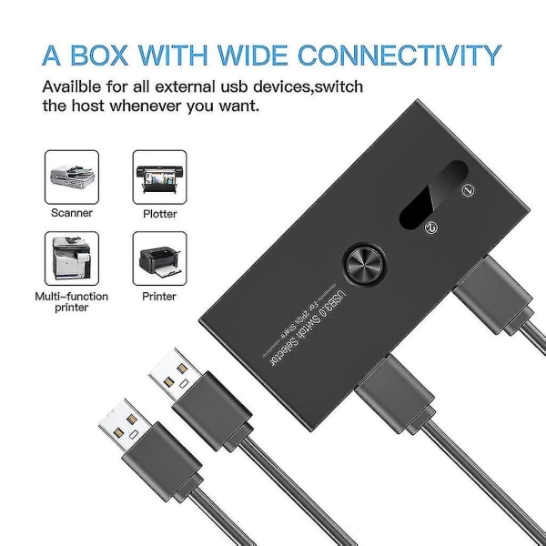 Switcher Usb 3.0 Växlingsväljare 4 Portar Ut 2 Datorer Adapter Hub