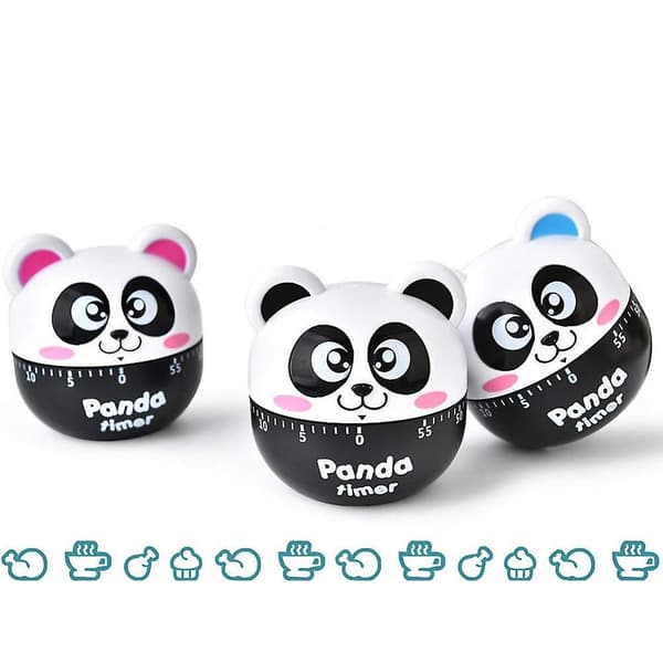 Kjøkken egg timer søt klasserom timer panda formet mekanisk kjøkken baking matlaging timer påminnelse 60 minutter Pink