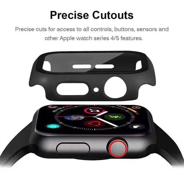 Hærdet glas etui til Apple Watch Series 3, Series 2 og Series 1 42mm skærmbeskytter, all-around kofangerbeskyttelse