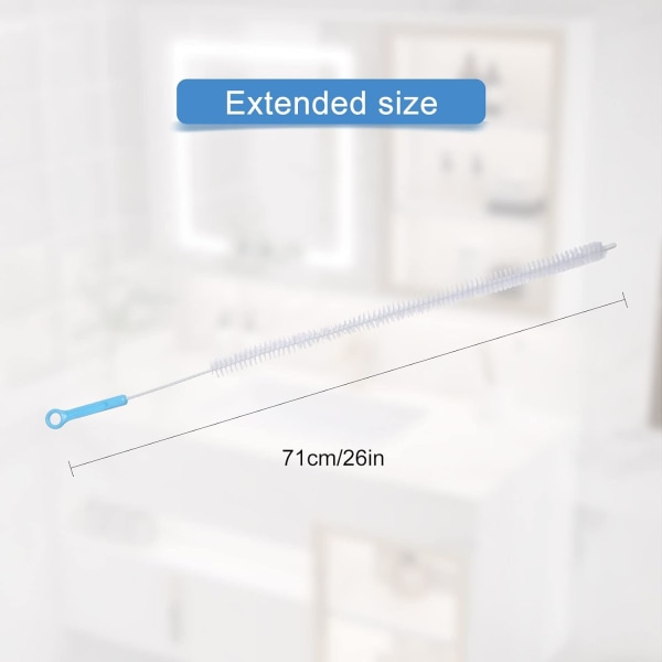 2-pack diskborste för rengöring, 71 cm, verktyg för avloppsrensning, badkars- och avloppsstopp