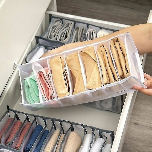 Boksrum BH Strømper Trusse Opbevaringsbokse 11 grid beige