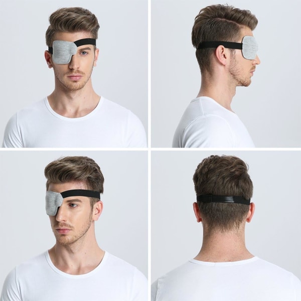 3D-ögonplåster för att behandla lata ögon/amblyopi/skening (höger öga, ljusgrå)