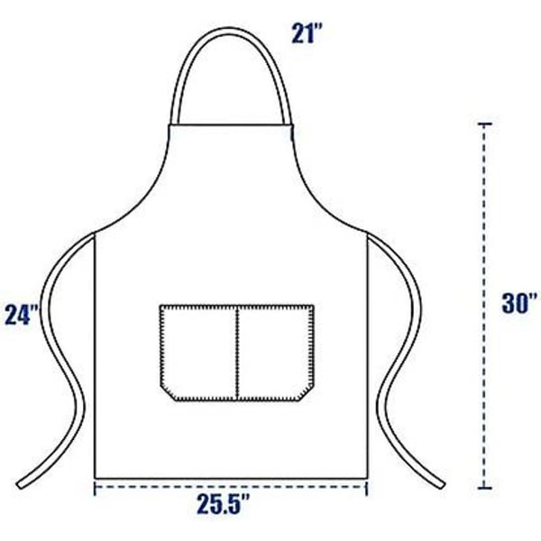 12 pakke smekkeforkle, unisex hvitt forkle Bulk med 2 romslige lommer Kan vaskes i maskin for å lage kjøkken grilltegning