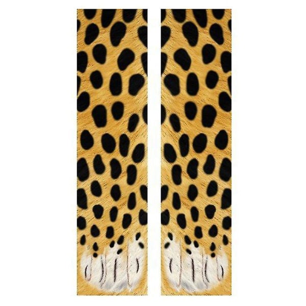 Rolig nyhet Unisex Elastisk Sock Print Animal Paw Feet Crew 3d Sock Cheetah