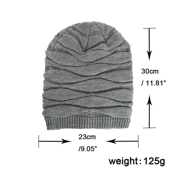Vinterhatter for menn, kule luer, fôrede strikkede varme tykke skully-luer Grey
