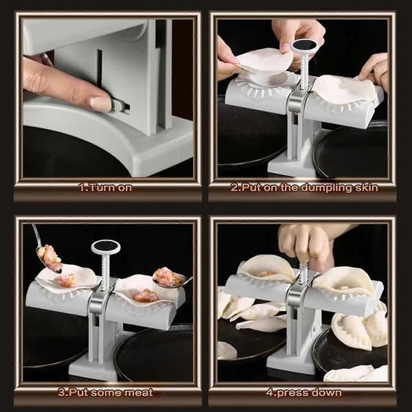 Dobbelthodet Automatisk Dumpling Maker Husholdnings Stål Dumpling Press Maskin