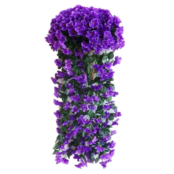 Kunstige Hængende Blomsterplanter Dark Purple