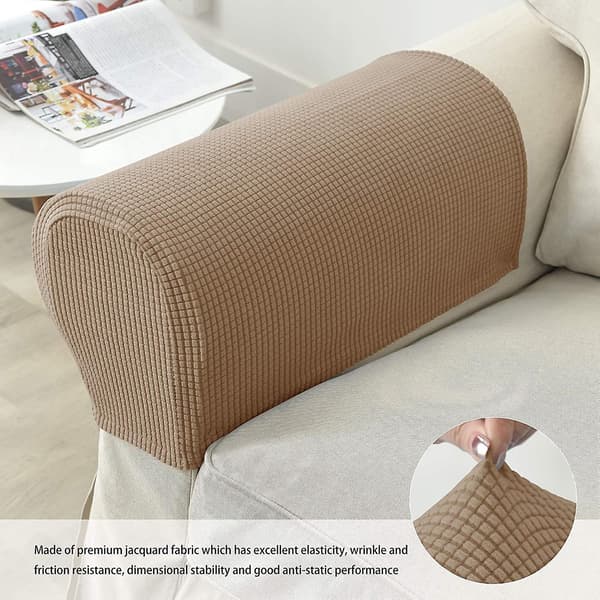2 stk uttrekkbare sofaarmlener Full Sofa Protector Kaffe Farge