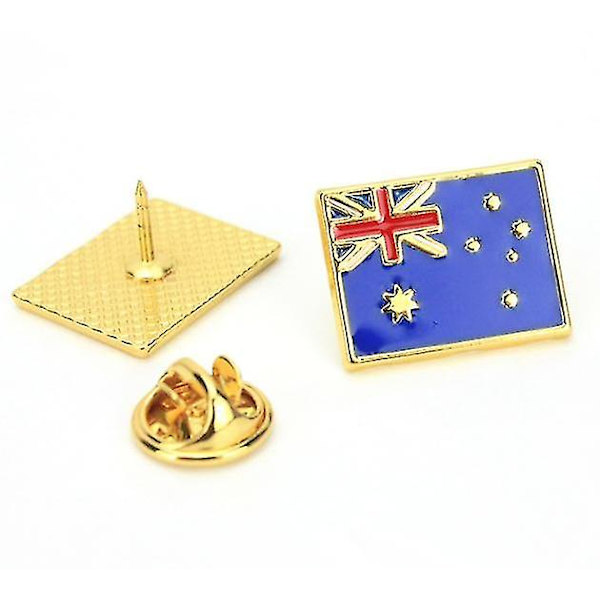 Reversnåle Viftende Flag Pins Land Badges Emaljenåle 2stk Australia