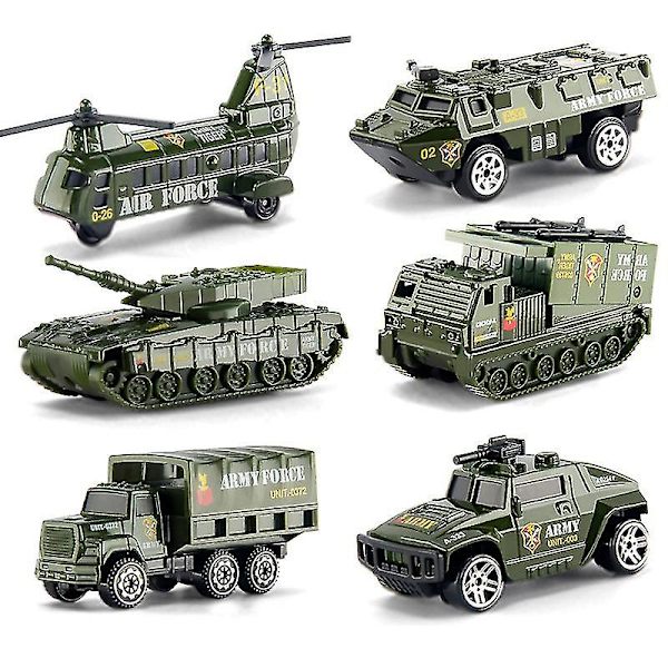 6 kpl autolelu Die-cast Metal Playset -ajoneuvomallit leluautot lapsille taaperoille pojille C