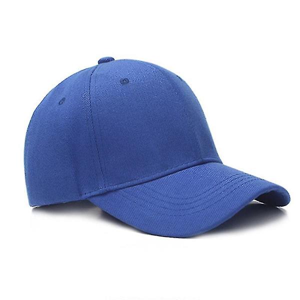 Baseball Caps Klassiske Ensfarvede Justerbare Unisex Hip Hop Sol Hverdags Hatte Royal Blue