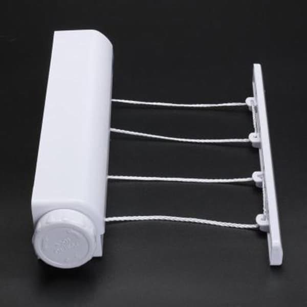 Retractable Laundry Hanger Wall Mounted Clothes Line Clothes Drying Rack Clothesline Laundry Rope Four Ropes
