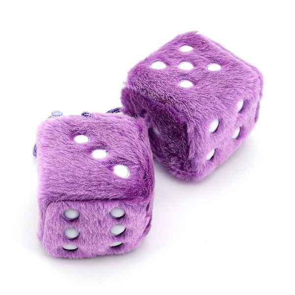 Karvainen noppapari, ripustuspari autoon, pisteillä varustettu ripustuspari autoon sisustuksen koristeluun, sisäseinään Purple